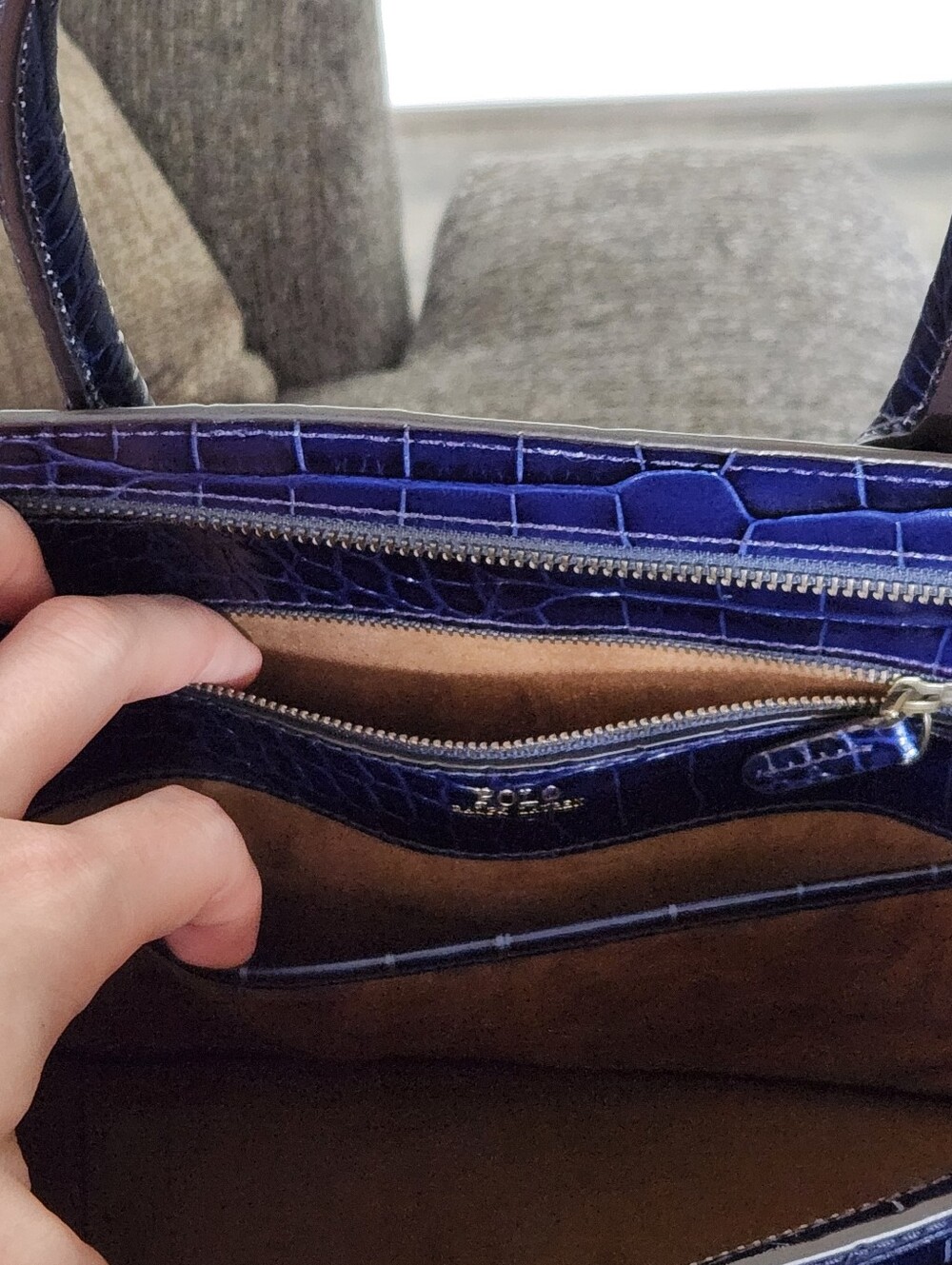 💙VERY HTF Polo Ralph Lauren💙 - Royal Blue Large Sloane Satchel Bag - Picture 16 of 16